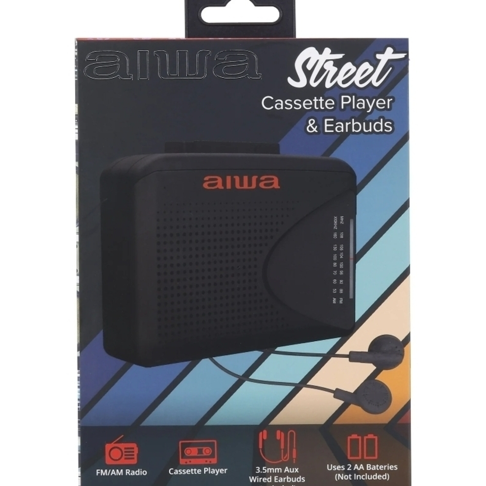 Black Cassette Player & Earbuds